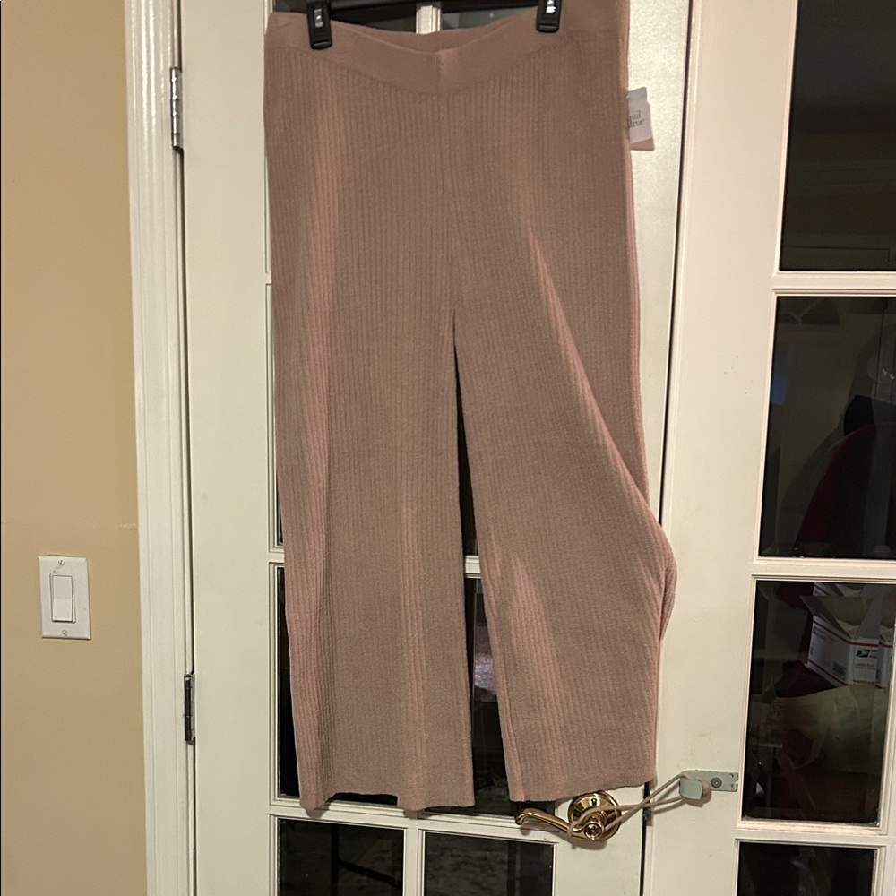 Women's Ribbed SOFT Pink Pants Size Large Tranquil & True NWT